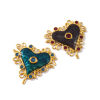 Picture of Eco-friendly PVD Vacuum Plating 304 Stainless Steel Valentine's Day Pendants 18K Real Gold Plated Enamel Hollow 5.6cm x 5.4cm