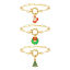 Picture of 1 Piece Eco-friendly Stylish Exquisite 18K Gold Plated 201 Stainless Steel Link Cable Chain Christmas Enamel Charm Bracelets For Women Gift 18cm(7.1") long