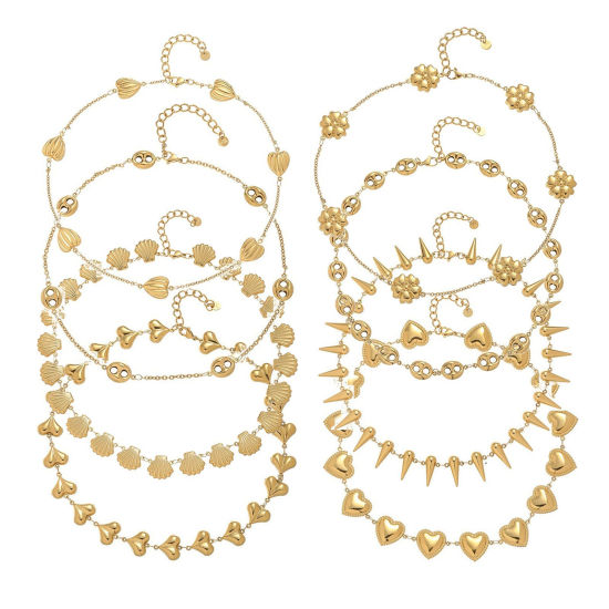 Image de 1 Piece 18K Real Gold Plated Necklace, 304 Stainless Steel 40cm(15.7") + 5cm(2"), For Women, Stylish Exquisite Gift, Vacuum Plating