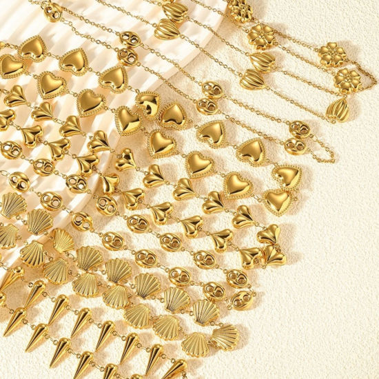 Image de 1 Piece 18K Real Gold Plated Necklace, 304 Stainless Steel 40cm(15.7") + 5cm(2"), For Women, Stylish Exquisite Gift, Vacuum Plating