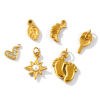 Picture of 2 PCs Eco-friendly PVD Vacuum Plating Waterproof Anti-Tarnish Hypoallergenic 304 Stainless Steel Charms 18K Real Gold Plated