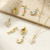 Picture of 2 PCs Eco-friendly Brass Ocean Jewelry Charm Pendant 18K Real Gold Plated Enamel Pearlized
