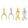 Immagine di 2 PCs Eco-friendly Brass Charm Pendant Real Gold Plated Clear Cubic Zirconia