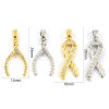 Immagine di 2 PCs Eco-friendly Brass Charm Pendant Real Gold Plated Clear Cubic Zirconia