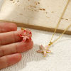 Picture of 2 PCs Eco-friendly Brass Flora Collection Charm Pendant 18K Real Gold Plated Flower Pearlized 23mm x 16mm