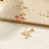 Picture of 2 PCs Eco-friendly Brass Flora Collection Charm Pendant 18K Real Gold Plated Flower Pearlized 23mm x 16mm