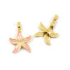 Picture of 2 PCs Eco-friendly Brass Flora Collection Charm Pendant 18K Real Gold Plated Flower Pearlized 23mm x 16mm