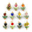 Picture of 2 PCs Eco-friendly 304 Stainless Steel & Ceramic Flora Collection Charms 18K Gold Plated Flower