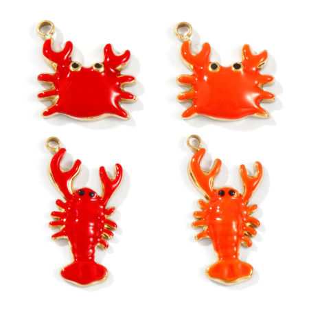 Bild von Umweltfreundliche PVD-Vakuumbeschichtung, wasserdicht, anlaufgeschützt und hypoallergen 304 Edelstahl Ozean Schmuck Charms 18K Echtgold plattiert Emaille