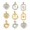 Image de 2 Pcs Breloques La Saint Valentin en Laiton & Zirconia Cubique Multicolore Micro Pave