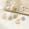 Image de 2 Pcs Breloques La Saint Valentin en Laiton & Zirconia Cubique Multicolore Micro Pave