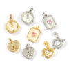 Image de 2 Pcs Breloques La Saint Valentin en Laiton & Zirconia Cubique Multicolore Micro Pave