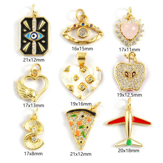 1 Piece Eco-friendly Brass Charms 18K Real Gold Plated の画像