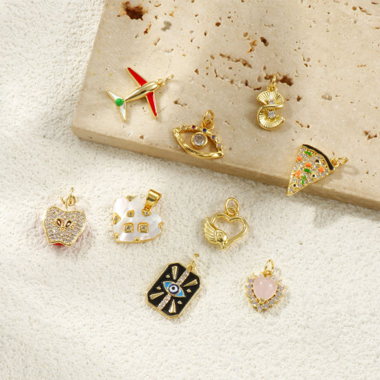 1 Piece Eco-friendly Brass Charms 18K Real Gold Plated の画像