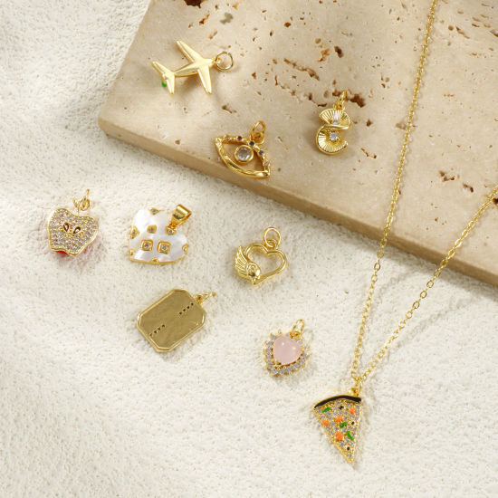 1 Piece Eco-friendly Brass Charms 18K Real Gold Plated の画像