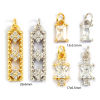 Picture of Eco-friendly Brass & Cubic Zirconia Charms Real Gold Plated Rectangle