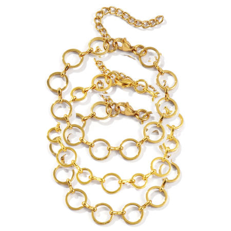 Immagine di All'Ingrosso Catena a Maglia Fatta a Mano Braccialetti, Placcato Oro 18K 304 Acciaio Inossidabile, Unisex Ecologico Elegante Minimalista Regalo Fornitura di Gioielli 1 Pz