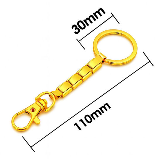 Picture of 1 Piece 304 Stainless Steel & Zinc Based Alloy Italian Charm Keychain & Keyring Wholesale Multicolor Detachable 10cm x 3cm