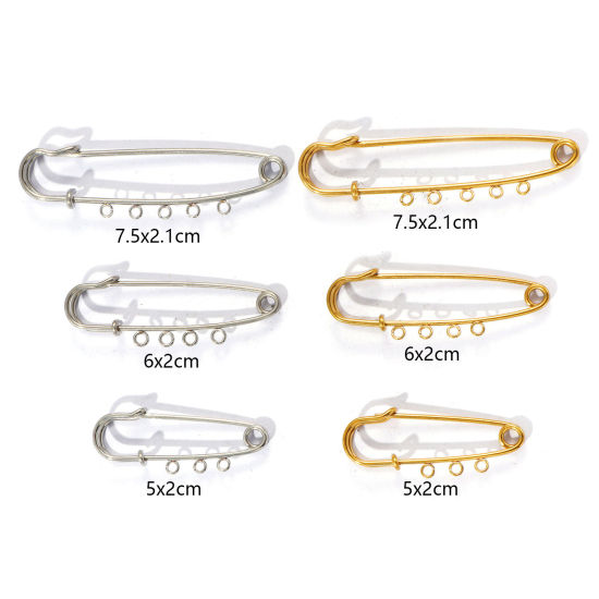 Image de 5 Pcs Broches Épingles de Sûreté en 304 Acier Inoxydable Respectueux de la Nature Multicolore avec Boucle