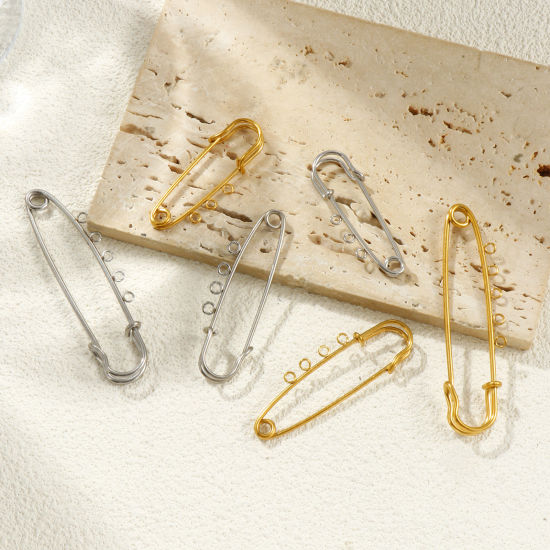 Image de 5 Pcs Broches Épingles de Sûreté en 304 Acier Inoxydable Respectueux de la Nature Multicolore avec Boucle