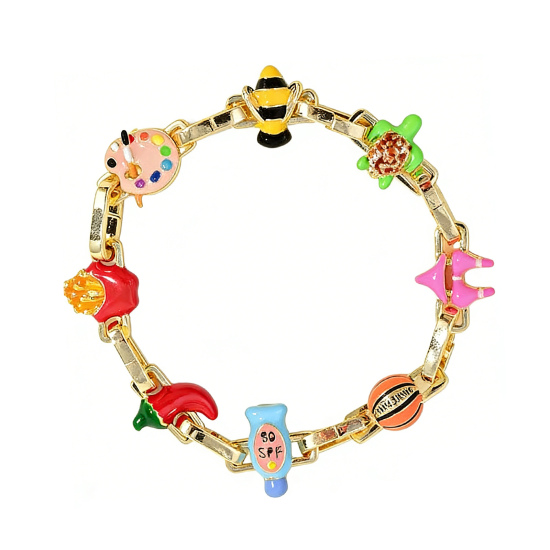 Immagine di 2 Pz Ottone Pendenti Charms Connettori Placcato Oro 18K Smalto 3D