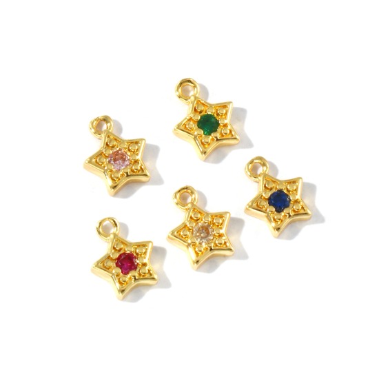 Bild von Messing Charms Bunt Geometrie Mix Farben Strassstein