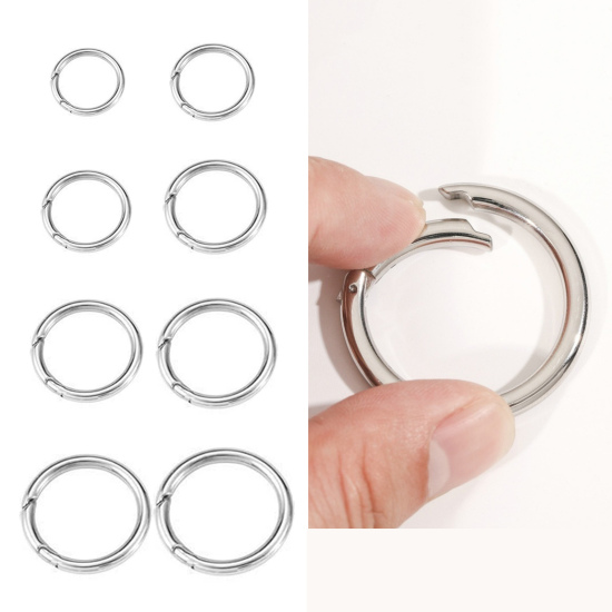 Image de 1 Pièce Fermoirs à Ressort en 316 Acier Inoxydable Respectueux de la Nature Argent Mat