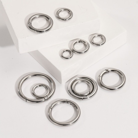 Image de 1 Pièce Fermoirs à Ressort en 316 Acier Inoxydable Respectueux de la Nature Argent Mat