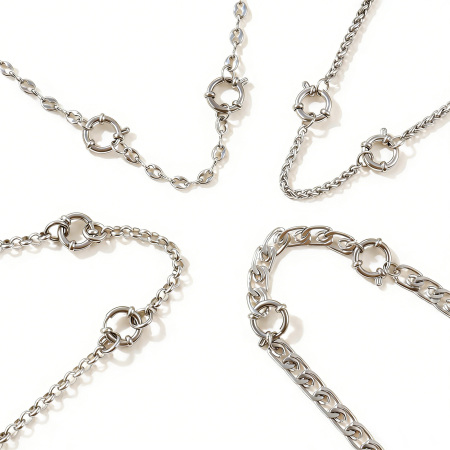 Picture of Wholesale Handmade Link Chain Charm Holder Necklace, Silver Tone 304 Stainless Steel, Unisex Eco-friendly Exquisite Simple & Casual Gift Jewelry For Retailer