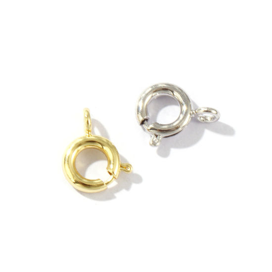 Immagine di 5 Pz Ecologico Ottone Fibbia a Molla Vero Oro Placcato 10mm x 8mm