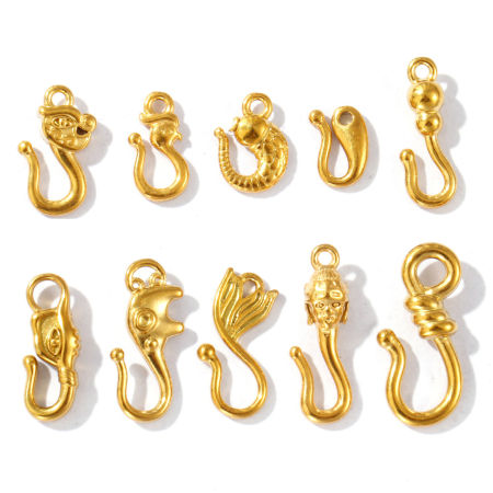 Picture of Eco-friendly Vacuum Plating 304 Stainless Steel Hook Clasps 18K Gold Plated
