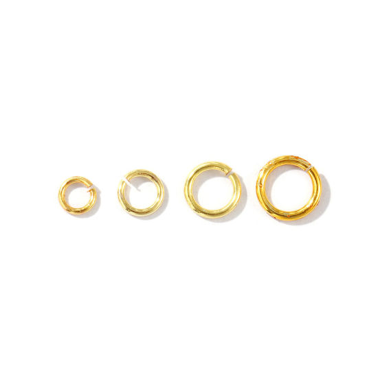 Imagen de 100 Unidades Latón Abierto Argollas Chapado en Oro de 18K Ronda