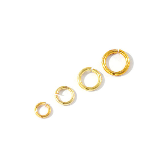 Imagen de 100 Unidades Latón Abierto Argollas Chapado en Oro de 18K Ronda