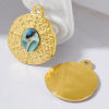 Picture of Eco-friendly 304 Stainless Steel & Natural Shell Charms Multicolor Oval