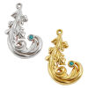Bild von Umweltfreundlich 304 Edelstahl Charms Bunt Feder Blau Strass