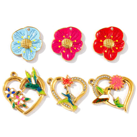 Picture of Eco-friendly PVD Vacuum Plating Waterproof Anti-Tarnish Hypoallergenic 304 Stainless Steel Charms 18K Real Gold Plated