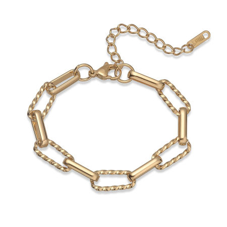 Image de Bracelets En Gros Multicolore en 304 Acier Inoxydable, Chaîne de Trombone Respectueux de la Nature, aux Femmes Exquis À la Mode Cadeau Fournitures de Bijoux 17cm + 5cm long, 1 Pièce
