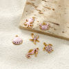 Picture of 5 PCs Eco-friendly PVD Waterproof Anti-Tarnish Hypoallergenic 304 Stainless Steel Ocean Jewelry Charms Wholesale 18K Real Gold Plated Pink Enamel Marine Animal Pearlized