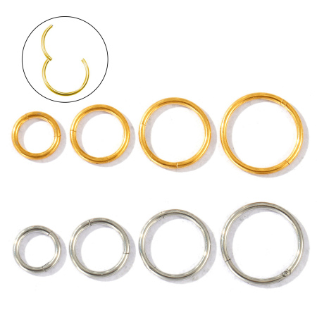 Bild von Umweltfreundlich 316 Edelstahl Piercing Schmuck Scharnier Segment Clicker Ring Großhandel Rund Bunt