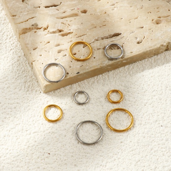 Imagen de 2 Unidades Respetuoso del Medio Ambiente 316 Acero Inoxidable Joyas para Piercing Cierre De Aro Con Click Segmentado Con Bisagra Al Por Mayor Ronda Multicolor