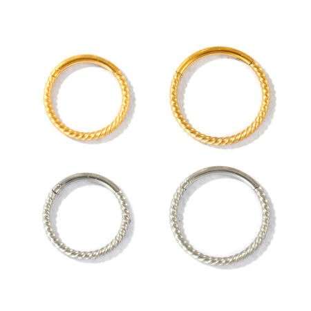 Bild von Umweltfreundlich 316 Edelstahl Piercing Schmuck Scharnier Segment Clicker Ring Großhandel Rund Gewinde Bunt