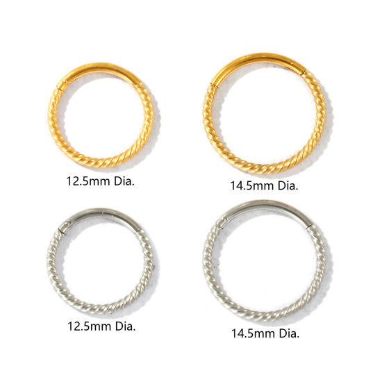 Immagine di 2 Pz Ecologico 316 Acciaio inossidabile Gioielli per Piercing Chiusura Ad Anello Con Click Segmentato Snodato All'Ingrosso Tondo Spirale Multicolore