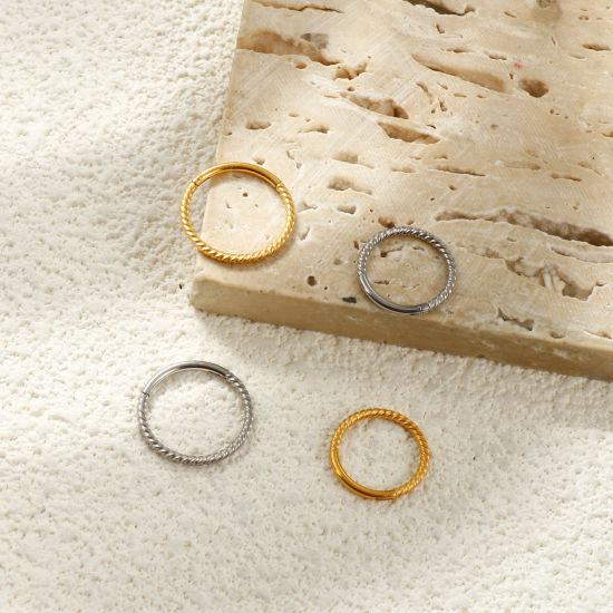Immagine di 2 Pz Ecologico 316 Acciaio inossidabile Gioielli per Piercing Chiusura Ad Anello Con Click Segmentato Snodato All'Ingrosso Tondo Spirale Multicolore