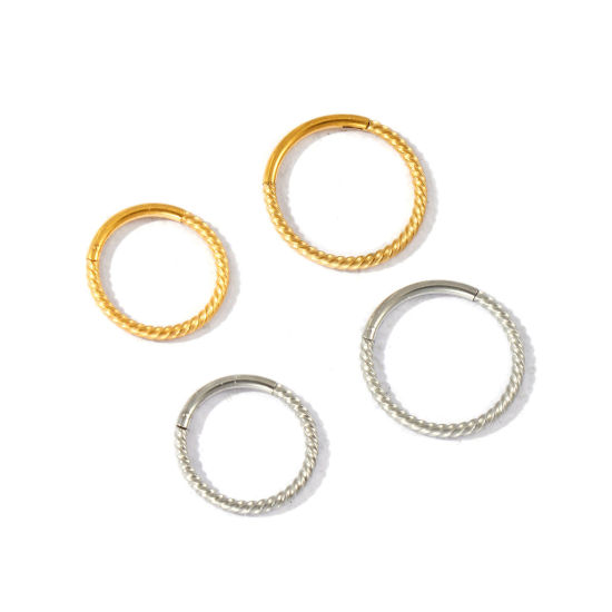 Immagine di 2 Pz Ecologico 316 Acciaio inossidabile Gioielli per Piercing Chiusura Ad Anello Con Click Segmentato Snodato All'Ingrosso Tondo Spirale Multicolore