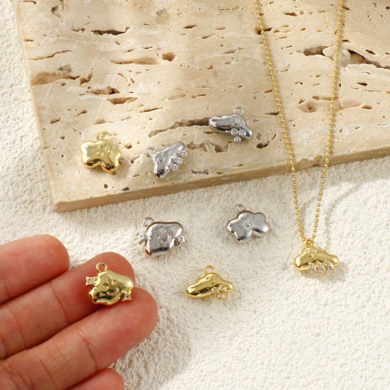 2 個 真鍮 天気コレクション チャーム 卸売り 多色 雲 の画像