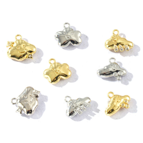 2 個 真鍮 天気コレクション チャーム 卸売り 多色 雲 の画像