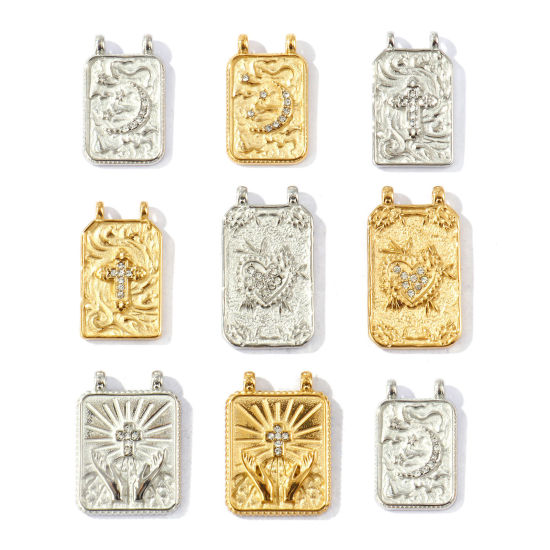 1 個 エコフレンドリー 304ステンレス鋼 チャーム 卸売り 多色 透明 ラインストーン の画像