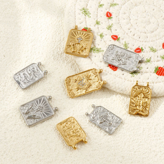 1 個 エコフレンドリー 304ステンレス鋼 チャーム 卸売り 多色 透明 ラインストーン の画像