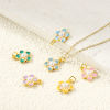 Picture of Eco-friendly Brass Charms Wholesale 18K Real Gold Plated Enamel Flower Acrylic Imitation Pearl 18mm x 13mm