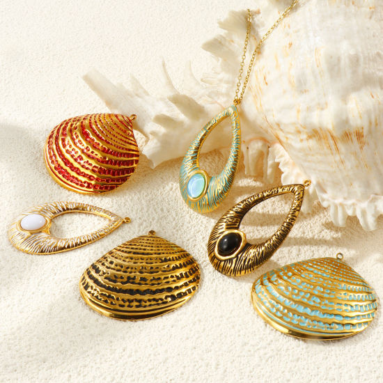 1 個 エコフレンドリー PVD 防水 耐変色性の 低アレルギー性の 304ステンレス鋼 チャーム 卸売り 18Kリアルゴールドメッキ の画像